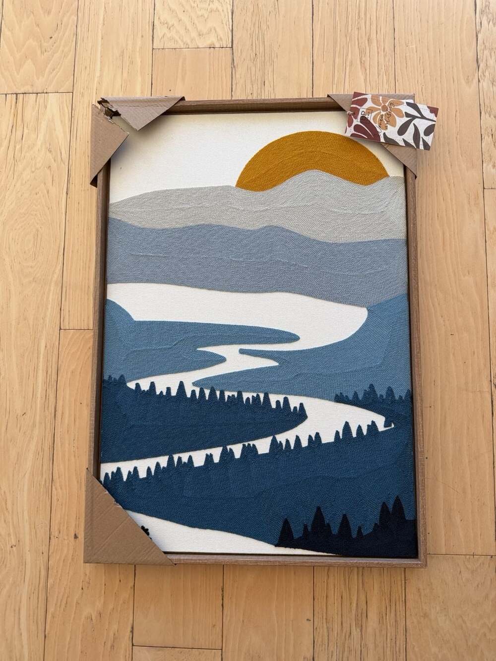 BP Home Woven Artistry Landscape Framed Wall Decor New